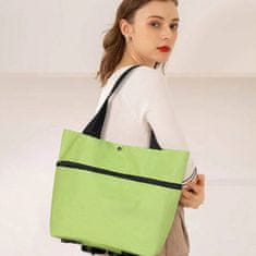 Netscroll Zložiteľná nákupná taška s kolesami, ktorá slúži aj ako móda doplnok, výborná aj na pláž, objem 23L, vodotesná, skladacie kolesá, zosilnené dno, ShoppingBag