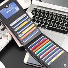 Netscroll Perfektne organizovaná vrecková peňaženka, peňaženka pre ženy, peňaženka pre mužov, 26 priehradiek na karty, zips pre ukladanie peňazí, veľa priestoru, PocketWallet