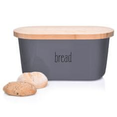 DUKA Chlieb S Doskou Na Krájanie Kitchen 37X21X17 Cm Melamín Sivá