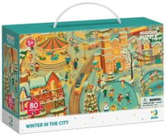 Dodo Toys Puzzle s hľadaním obrázkov Zima v meste 80 dielikov