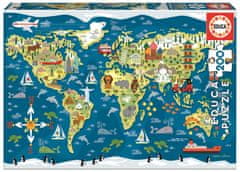 EDUCA Puzzle Mapa sveta 200 dielikov