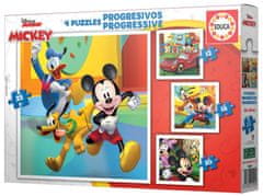 EDUCA Puzzle Mickey a priatelia 4v1 (12,16,20,25 dielikov)
