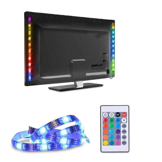 Solight LED RGB pásik pre TV, 2 x 50cm, USB, vypínač, diaľkový ovládač, WM504