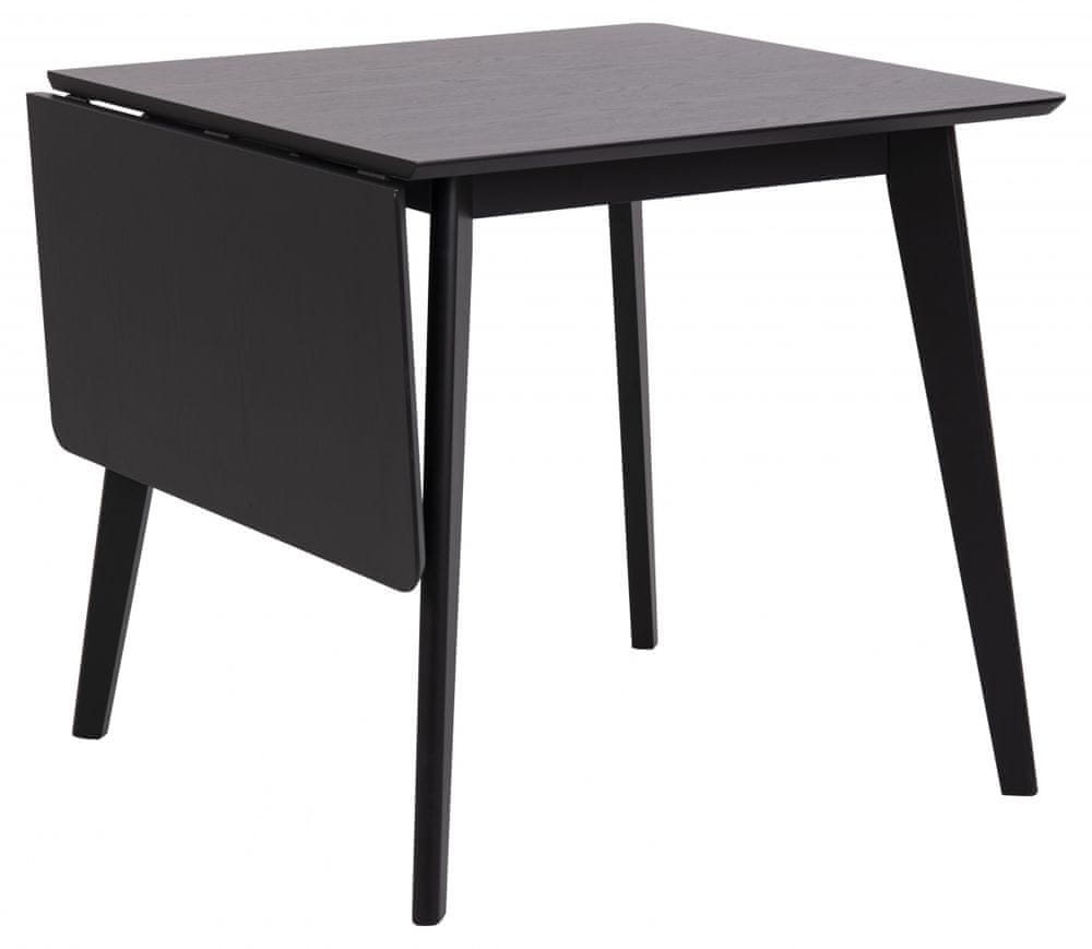 Design Scandinavia Rozkladací jedálenský stôl Roxby, 120 cm, čierna