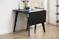 Design Scandinavia Rozkladací jedálenský stôl Roxby, 120 cm, čierna