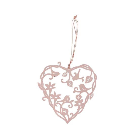 Morex Srdce závesné ružové, kovová dekorácia Veľkosť: Malé