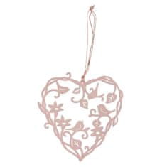 Morex Srdce závesné ružové, kovová dekorácia Veľkosť: Veľké