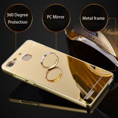 Oem Hliníkový kryt MIRROR pre Huawei Ascend P7 - Zlatý