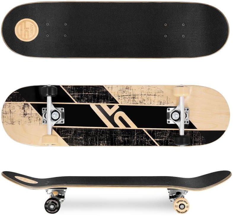 Spokey SKALLE PRO Skateboard 78,7 x 20 cm, ABEC7 čierna/žltá