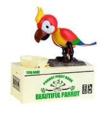AUR Detská pokladnička papagáj - červená