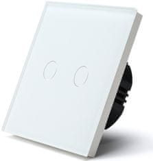 iQtech SmartLife chytrý vypínač 2x NoN, WiFI (IQTJ023), biela