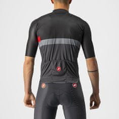 Castelli Pánsky cyklistický dres A Blocco Jersey Light Black/Red-Dark Gray
