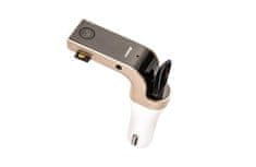 AUR Bluetooth FM Transmitter, na USB a micro SD karty - zlatá