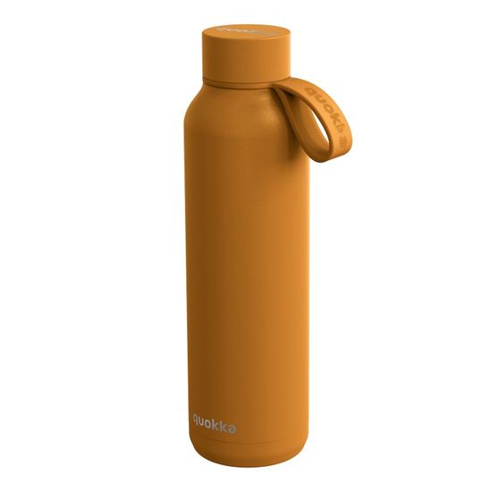 QUOKKA Quokka Solid, Nerezová fľaša / termoska s pútkom Mustard, 630ml, 40173