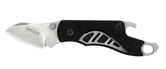 Kershaw 1025X Cinder vreckový nôž 3,6 cm, Stonewash, čierna, GFN, otvárač na fľaše