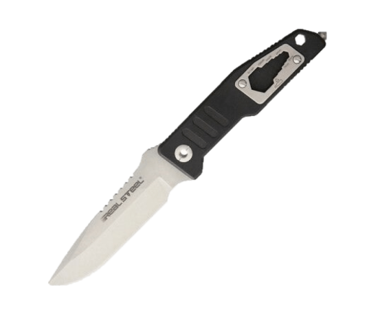 Real Steel 3922 T99t Black nôž na prežitie 11,7 cm, čierna, G10, puzdro Kydex, záchranárske prvky