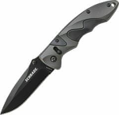 Schrade SCH503B vreckový nôž 9,2 cm, šedá, čierna, hliník, guma