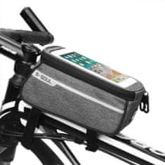 Forever Maxlife OEM100509 vodeodolná taška na bicykel s držiakom na telefón sivá