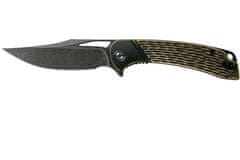 Civilight C2005DS-1 Dogma Damascus Brass Black vreckový nôž 8,8 cm, damašek, mosadz