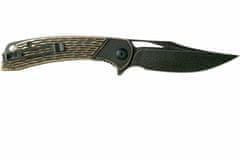 Civilight C2005DS-1 Dogma Damascus Brass Black vreckový nôž 8,8 cm, damašek, mosadz