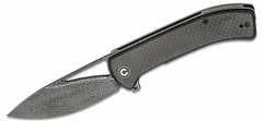 Civilight C2024DS-1 Riffle CF Black/Damascus vreckový nôž 8,8 cm, damašek, čierna, G10, uhlíkové vlákno