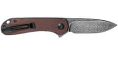 Civilight C907DS-2 Elementum Damascus Cuibourtia Wood vreckový nôž 7,5cm, damašek, drevo