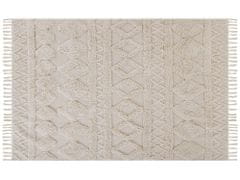 Beliani Bavlnený koberec 140 x 200 cm béžový DIDIM