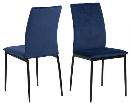 Design Scandinavia Jedálenská stolička Demina (SET 4 ks), tmavo modrá