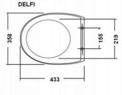 CERSANIT Delfi, antibakteriálne sedátko z duroplastu, biela, K98-0001