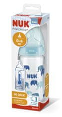 Nuk FC+ fľaša sklo s kontrolou kvality 240 ml modrá