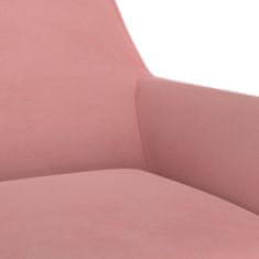 Vidaxl Otočná jedálenská stolička ružová zamatová