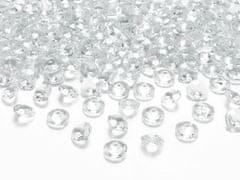 Číre diamantové konfety - svadba - 100 ks