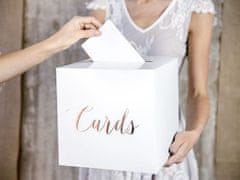 Box - krabička na blahoželanie - Svadba s ružovozlatým nápisom - Cards