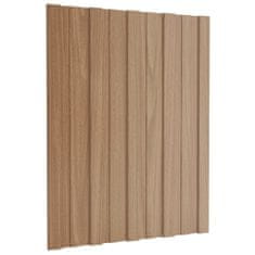 Vidaxl Strešné panely 12 ks pozinkovaná oceľ bledé drevo 60x45 cm