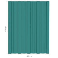 Vidaxl Strešné panely 36 ks pozinkovaná oceľ zelené 60x45 cm