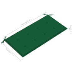 Petromila vidaXL Záhradná lavička a zelená podložka 112 cm teakový masív