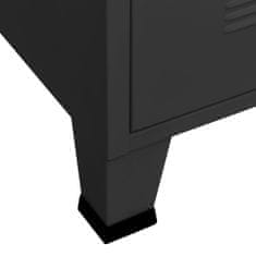 Vidaxl Industriálna úložná skrinka, čierna 75x40x115 cm, kov