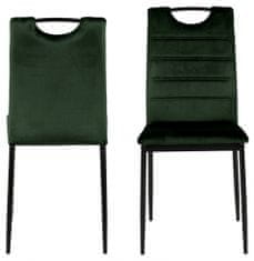 Design Scandinavia Jedálenská stolička Dia (SET 4 ks), tmavo zelená