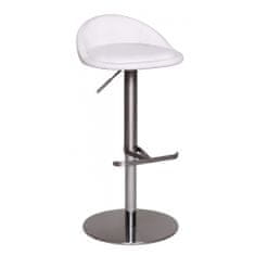 Bruxxi Barová stolička s nerezovou podnožou Durable, biela