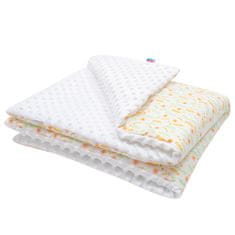 NEW BABY Detská deka z Minky s výplňou Harmony biela 70x100 cm