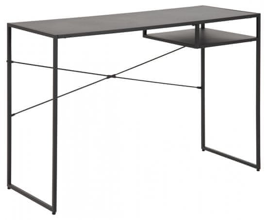 Design Scandinavia Pracovný stôl Newcastle, 110 cm, kov, čierna