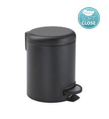 Gedy Potty odpadkový koš 3l, soft close, čierna matná (320914)