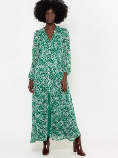 Camaïeu Zelené kvetované maxi šaty CAMAIEU