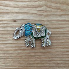 Feng shui Harmony Brošňa slona so zirkónmi