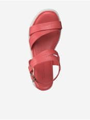 Tamaris Červené kožené sandále Tamaris 39