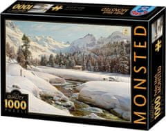 D-Toys Puzzle Zimná krajina vo Švajčiarsku blízko Engadinu 1000 dielikov