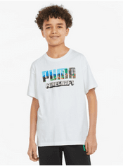 Puma Biele chlapčenské tričko Puma x MINECRAFT 104