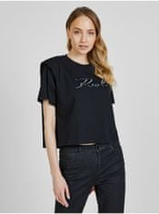 Karl Lagerfeld Čierne dámske tričko s ramennými vycpávkami KARL LAGERFELD XS