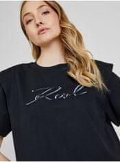Karl Lagerfeld Čierne dámske tričko s ramennými vycpávkami KARL LAGERFELD XS