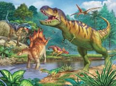 Ravensburger Puzzle Praveký svet dinosaurov XXL 100 dielikov + omaľovánky
